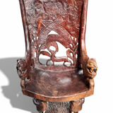 Pair of carved African armchairs