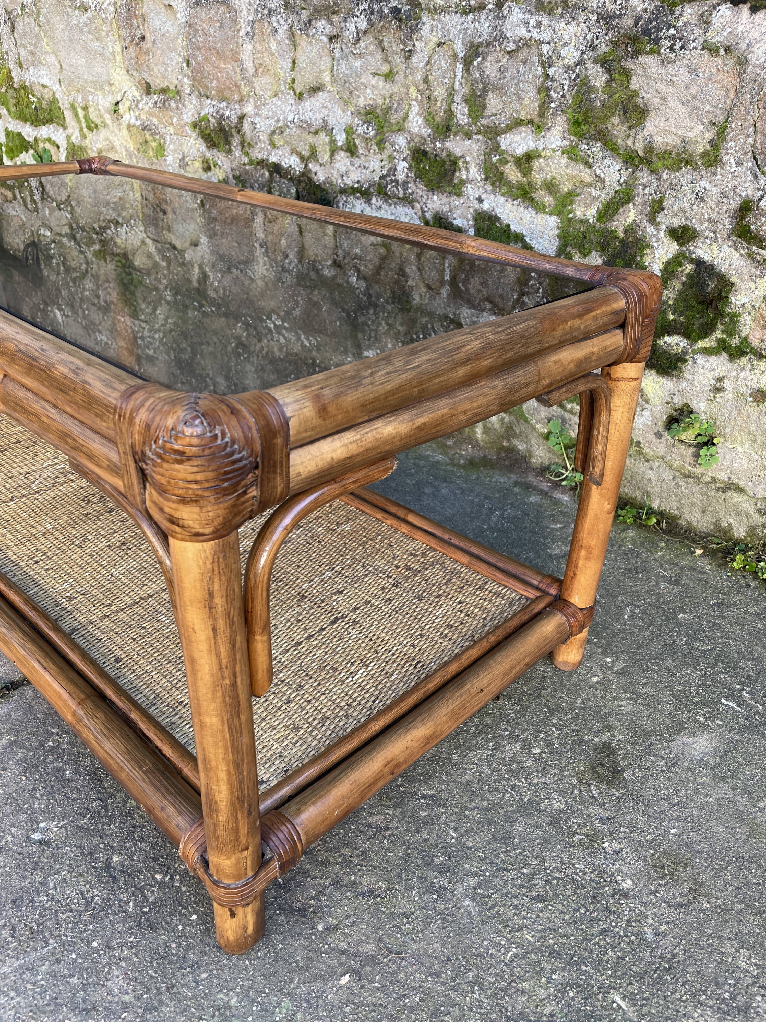 Roche Bobois bamboo coffee table