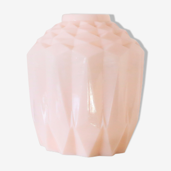 Vase art déco en opaline rose poudré, 1920