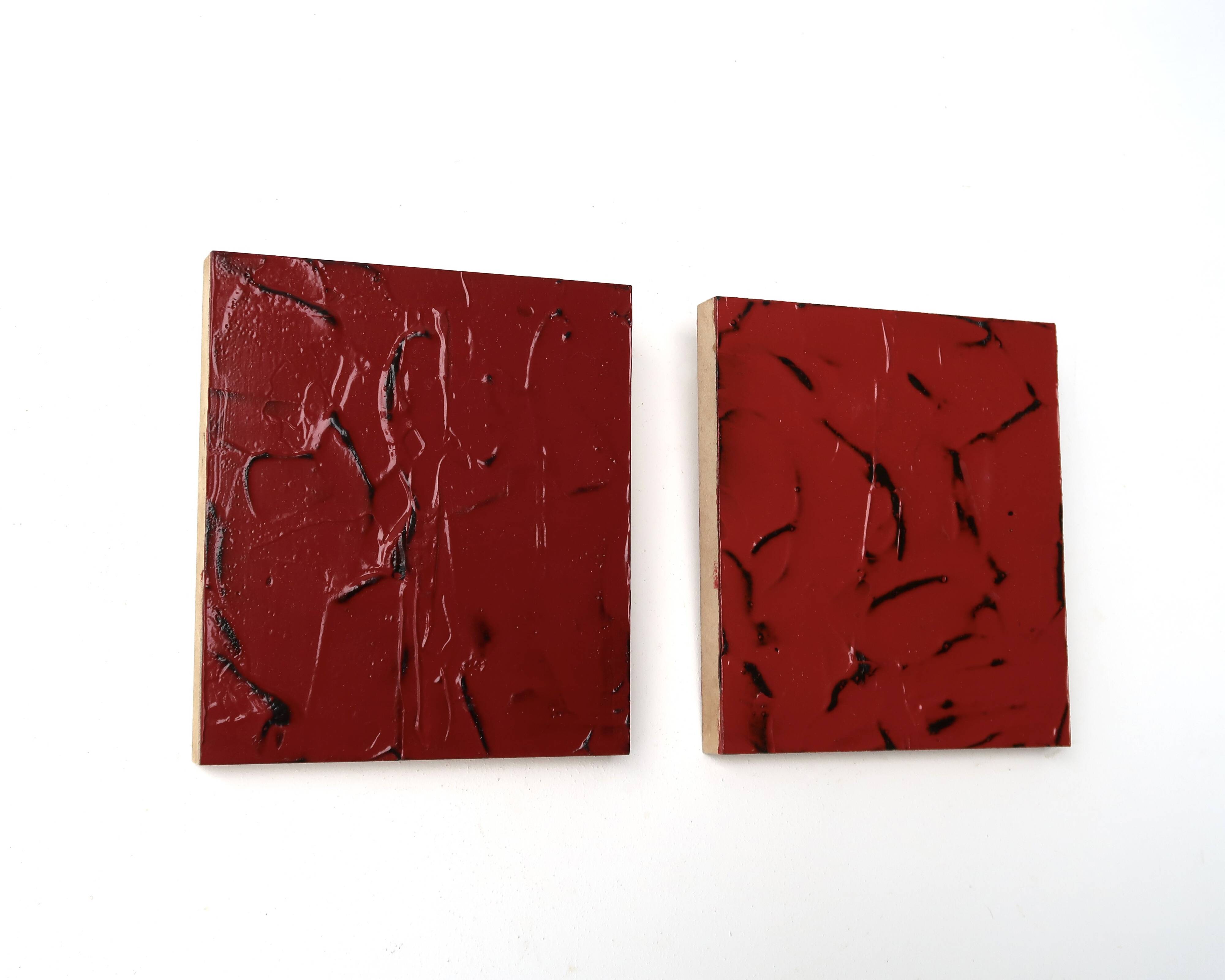 Deux petits tableaux minimalistes abstraits de Vincent Dufresne