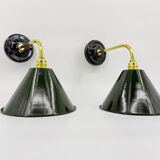 Enamelled sheet metal wall lights