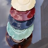 Lot 5 plates shape vintage flower