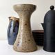 Pyrite stone candlestick vase, Alain Blanchard 1970