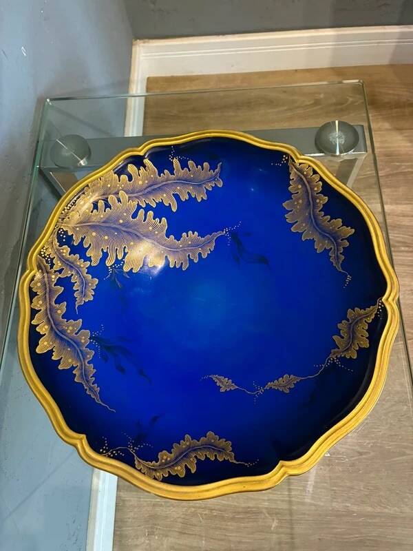 Rosenthal Chippendale Platter – Cobalt Blue & Gold (1930s)