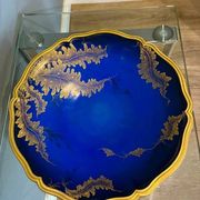 Plat Rosenthal Chippendale – Bleu cobalt et or (années 1930)