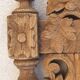 Fronton de porte en bois sculpture vintage wall art antique