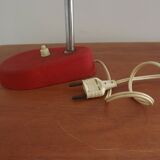 Red & Silver Metal Swan Neck Table Lamp