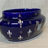 Planter signed Luneville K&G blue background