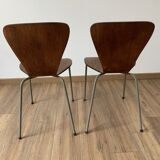 Pair of 3107 chairs - wood & metal