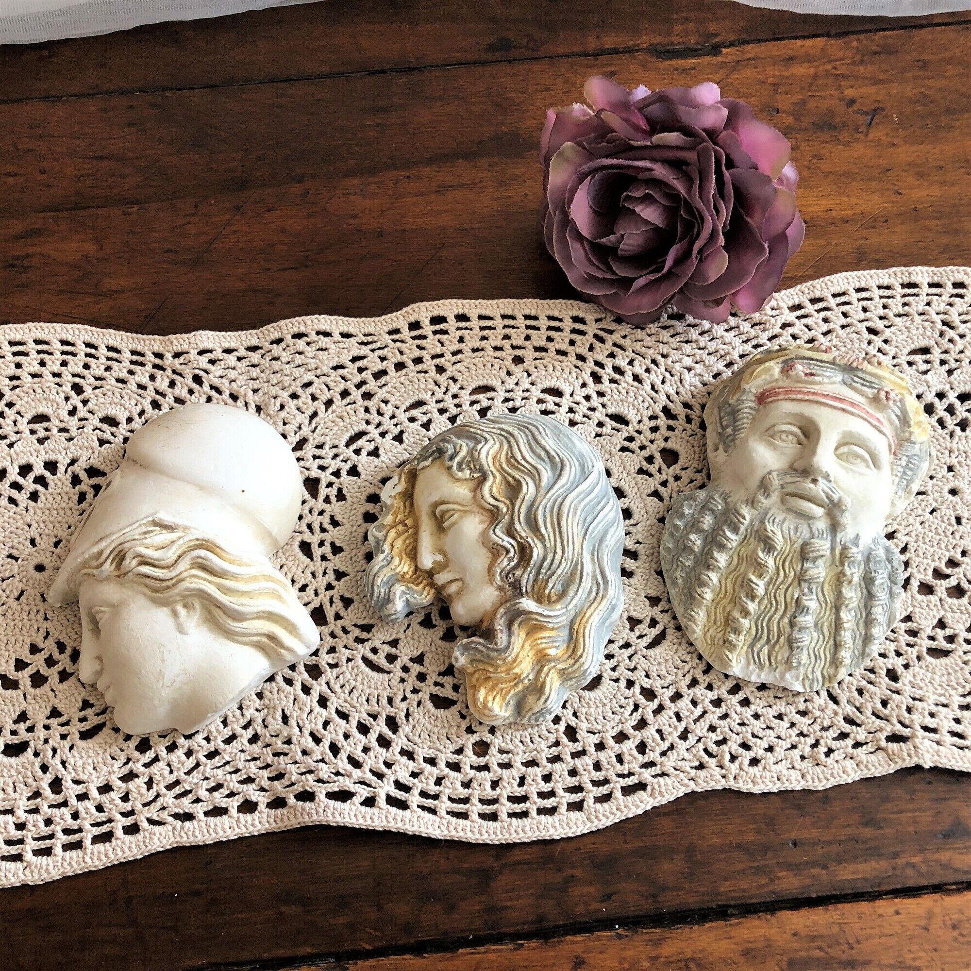 Set of 3 figurines Greek mythology in handmade stone from Greece