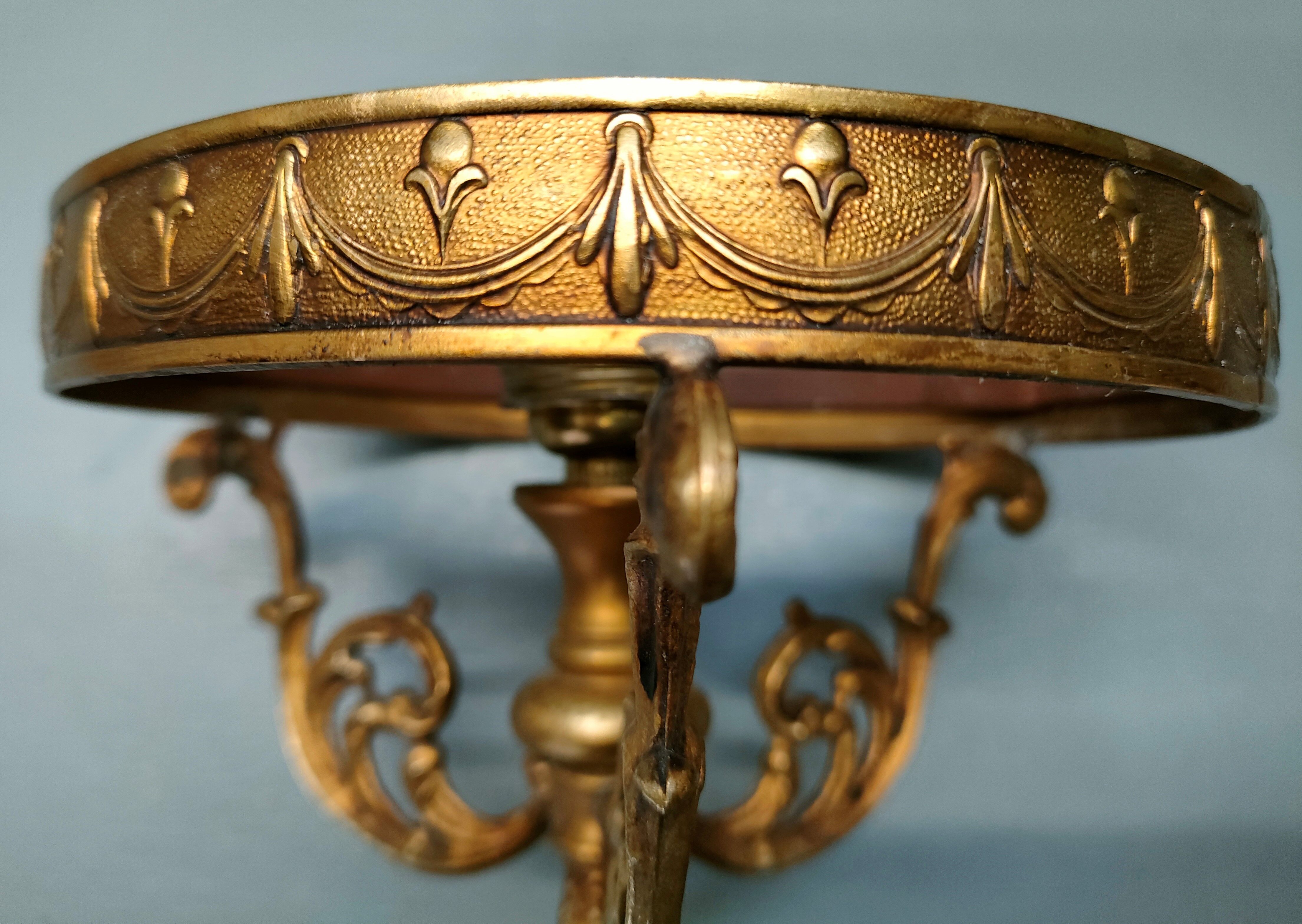 Tripod table lamp - Gilded bronze, opaline - 50s - France