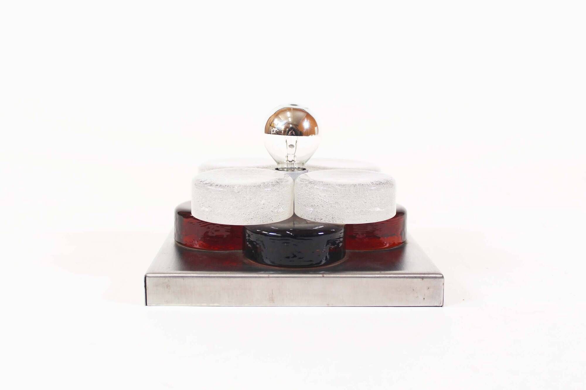 Brutalist glass wall sconce by Albano Poli for Poliarte, Italy 1970's