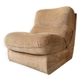 Beige velvet armchair