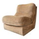 Fauteuil velours beige