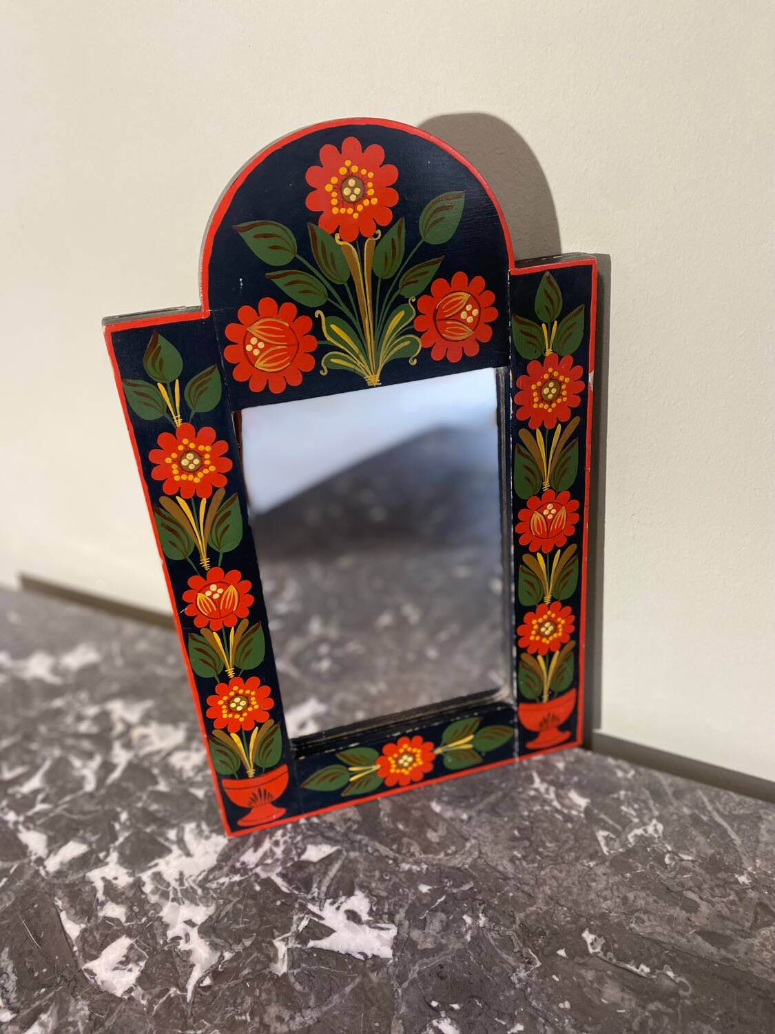 Bohemian mirror in painted wood