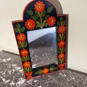 Miroir bohème en bois peint