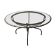 Table base wrought iron and brass, bevelled glass tray, 1980s