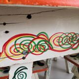 Table lounge - 4 ethnic vintage children's chairs