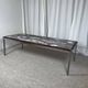 XL Midcentury modern coffee table in metal, rosewood and Arabescato marble, Italy, 1970.