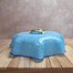 Vintage blue and white speckled glass lampshade – Wavy edge – Antique