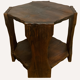 Brutalist Wabi Sabi oak carved side table, 1960s