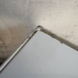 White Enameled Steel Top & Cast-Aluminum Knoll Outdoor Table — 1960s Modernist First Edition