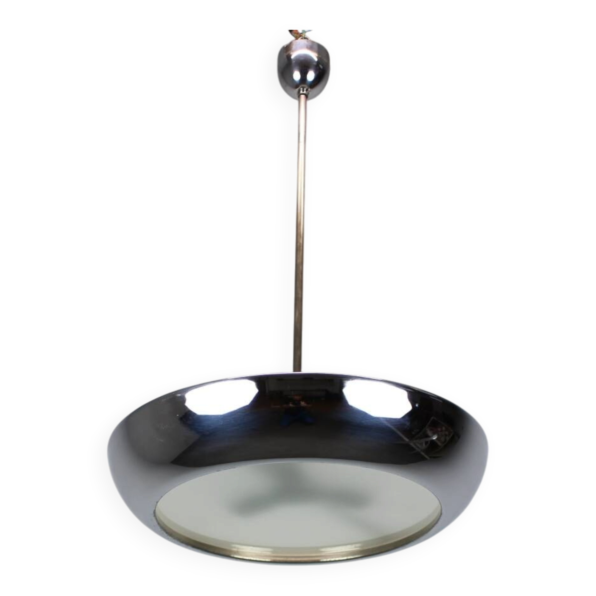 Suspended UFO lamp by Josef Hurka for Napako, Czechoslovakia, 1930s