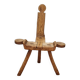Chaise brutaliste en bois massif travail artisanal européen début XXème