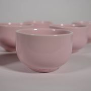Mid-Century Vintage Tea Set Pastel Pink Porcelain Teapot & Cups, 1960s
