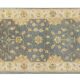 Grey Wool Runner Rug, Handmade Floral Ziegler Hallway Runner 182x72cm