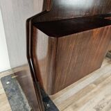 Executive Art Decò desk in exotic wood, glass, and brass