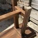 Solid oak farmhouse bench 140cm for rustic farmhouse table 1950