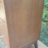 Asymmetrical oak cabinet