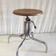 Tabouret industriel en métal et bois - années 50/60