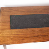 Coffee table in rosewood and black slate of Danish design, 1960s