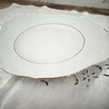 Porcelain mignardise dish with ear handles, double gold line manufacture.