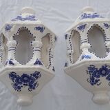 set of 2 ceramic wall lights