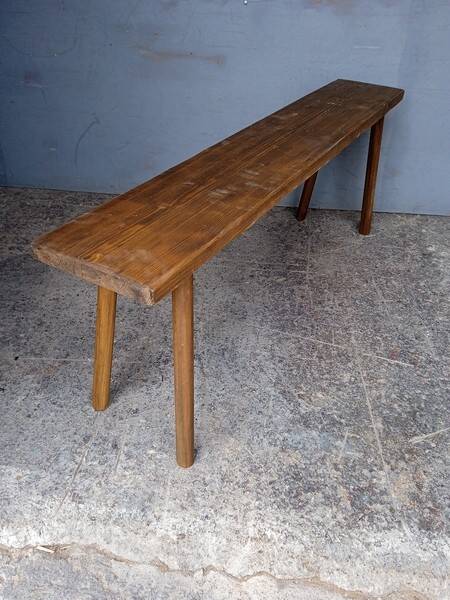 Bench 120 cm old solid wood with patina
