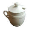 Old porcelain mustard barrel shape with lid