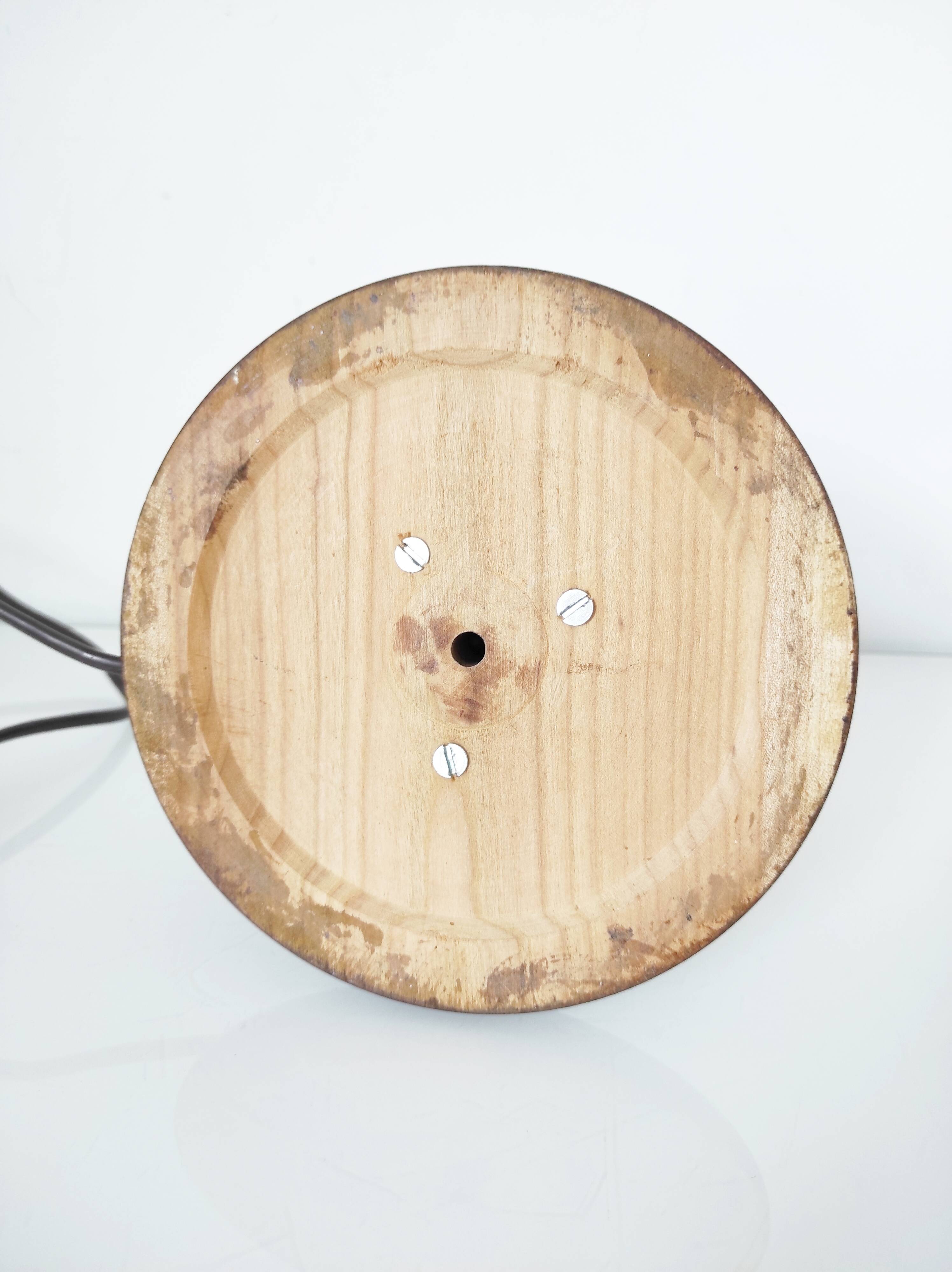 Turned wooden lamp base