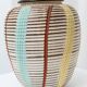 Cream-ivory and multicolor ceramic vase No 27/15 by Dümler & Breiden, German 1960s Mid-Century
