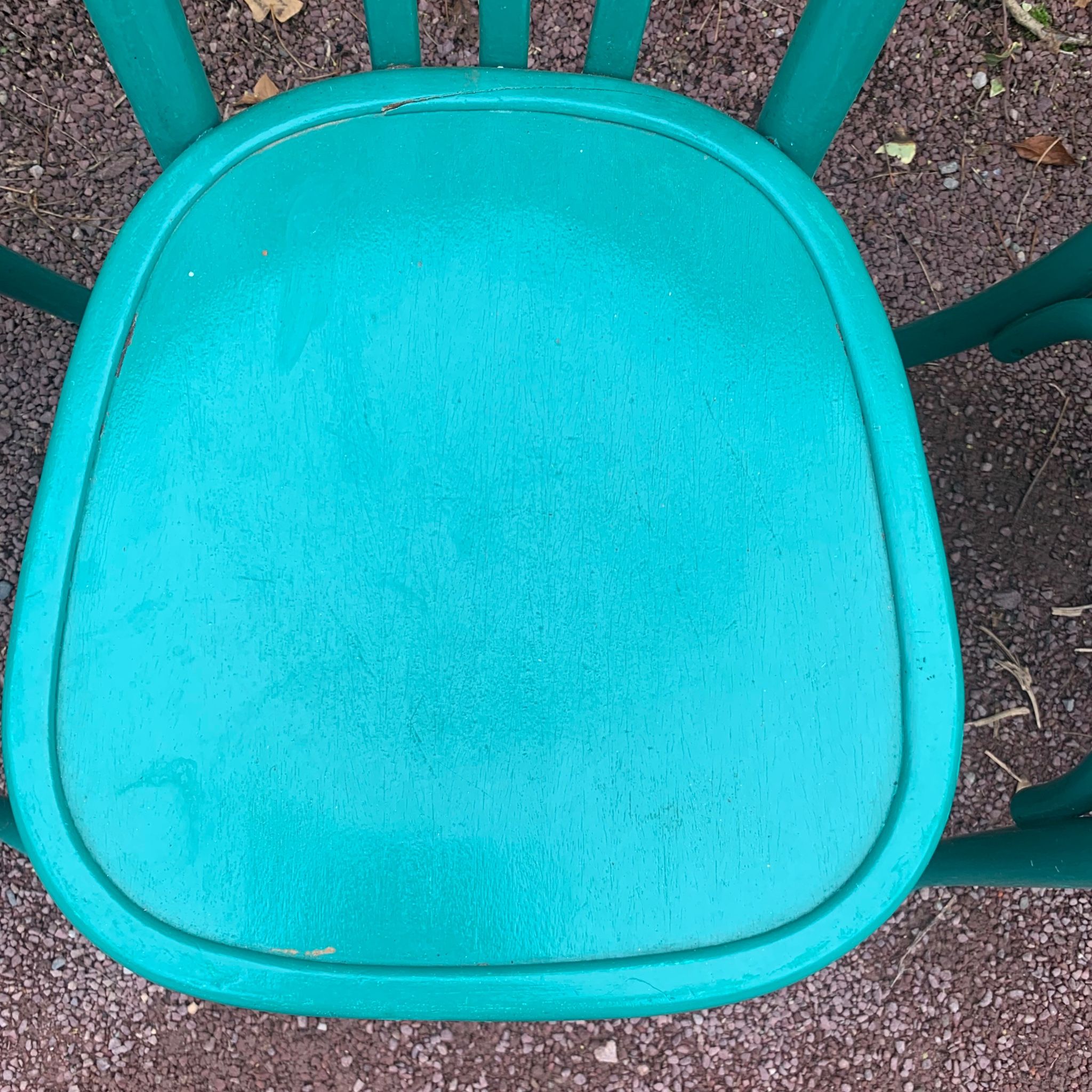 Set of 4 green bistro chairs