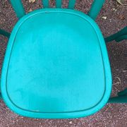 Set of 4 green bistro chairs