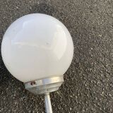 Pair of vintage white opaline school chandeliers