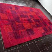 Midcentury abstract design geometric rug / carpet, 1970s / Czechoslovakia