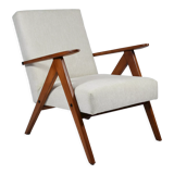 Vintage armchair VAR, restored, 1960s, beige, teak