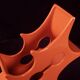 Abstract Orange Ceramic Sculptural Vase, Postmodern / Space Age, Italy, 1980
