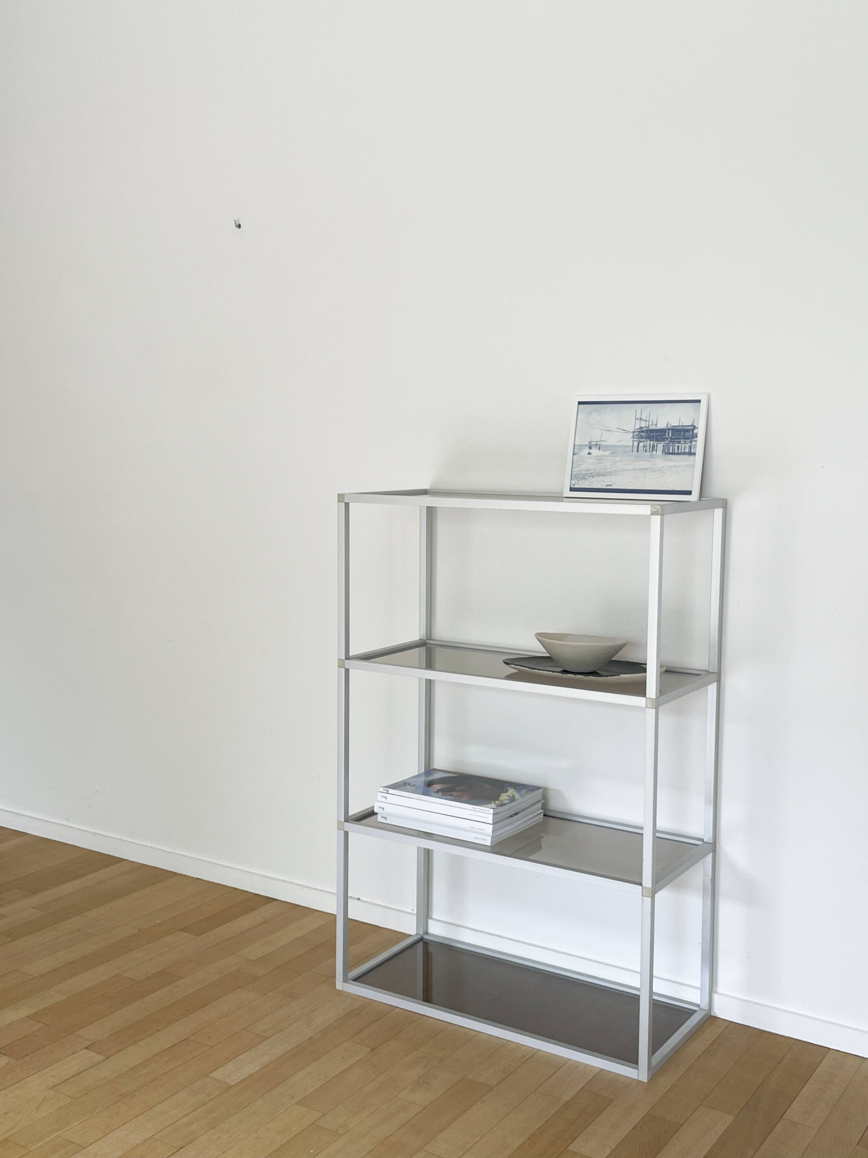Aluminum and glass shelf
