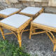 4 tabourets vintage bambou et rotin – années 60/70