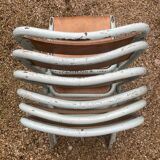 Lot of 6 sky blue Tolix chairs